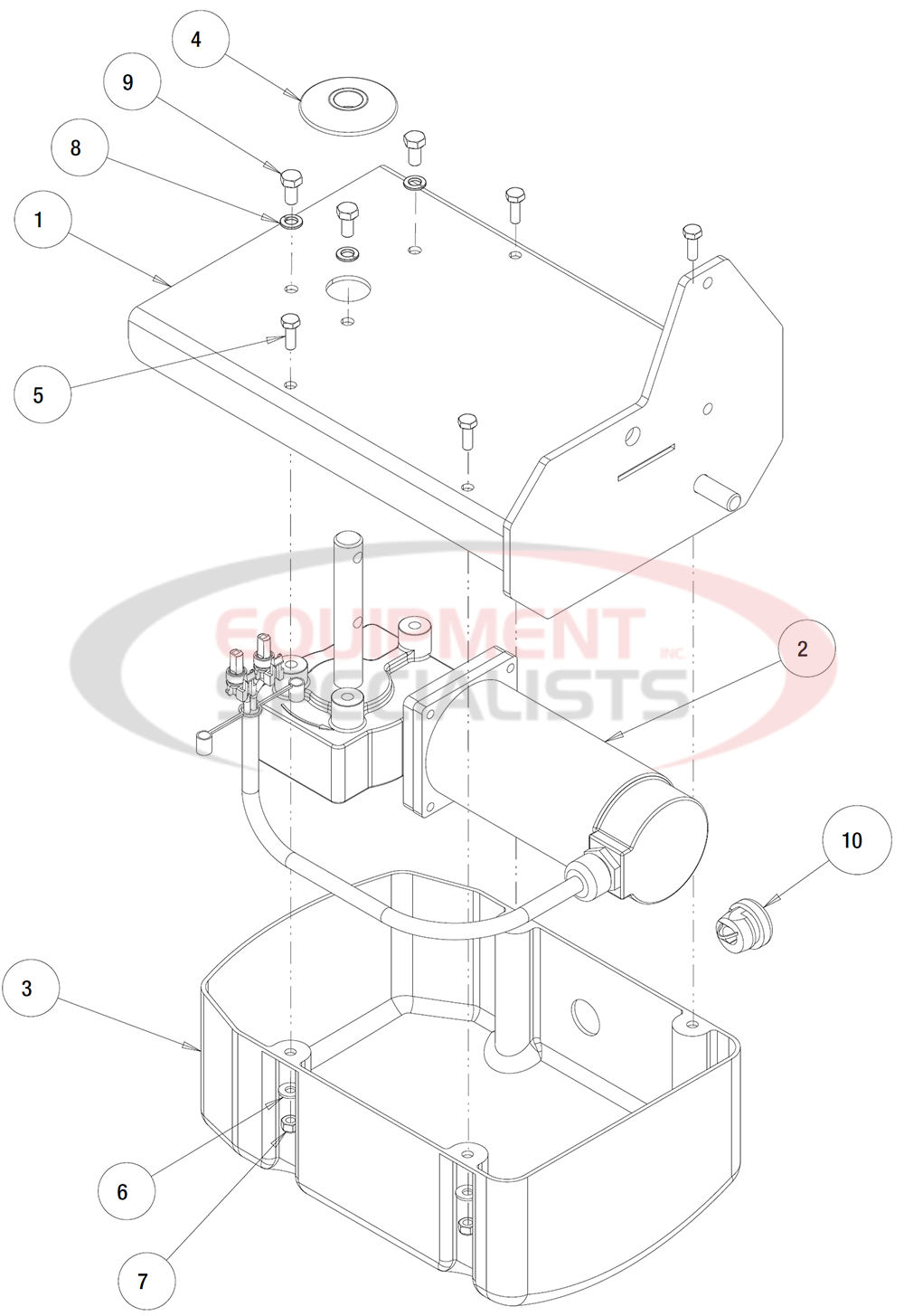 Buyers SaltDogg Electric SS Under Tailgate Spinner Motor Assembly Diagram Breakdown Diagram