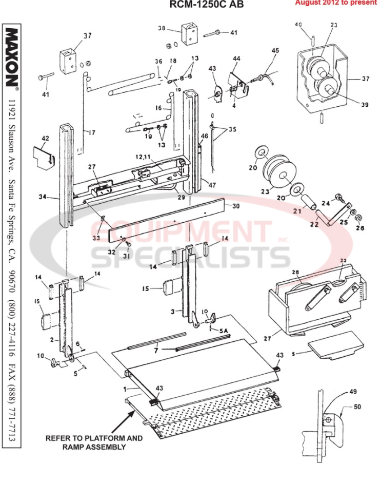 Maxon RCM-1250C AB Main Assembly Parts Diagram 1 Breakdown Diagram