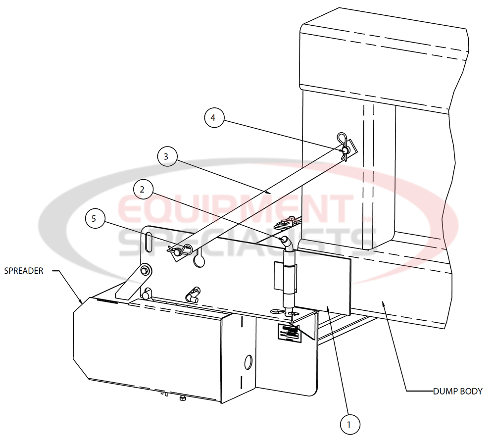 Buyers SaltDogg Electric SS Under Tailgate Mounting Hardware Diagram Breakdown Diagram