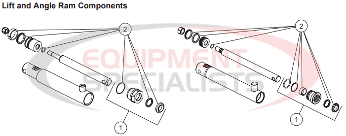 Western Impact UTV V-Plow Lift and Angle Components Breakdown Diagram