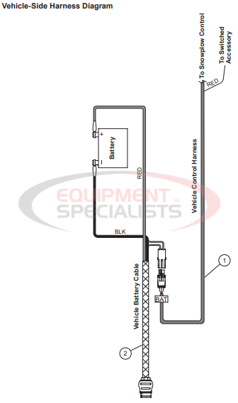 Western Impact UTV V-Plow Vehicle Side Harness Breakdown Diagram