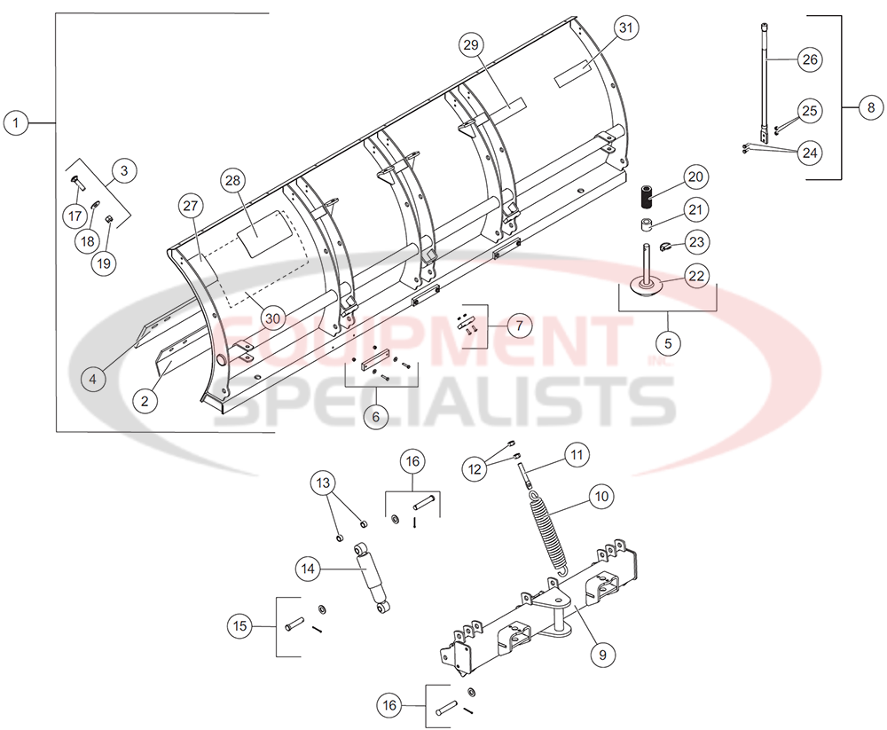 Western Ultramount 2 Pro Plus Moldboard Diagram Breakdown Diagram