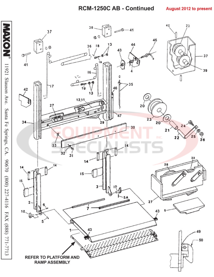 Maxon RCM-1250C AB Main Assembly Parts Diagram 2 Breakdown Diagram