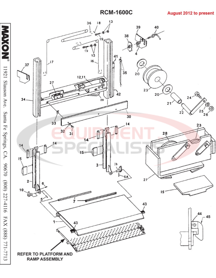 Maxon RCM-1600C Main Assembly 1 Parts Diagram Breakdown Diagram