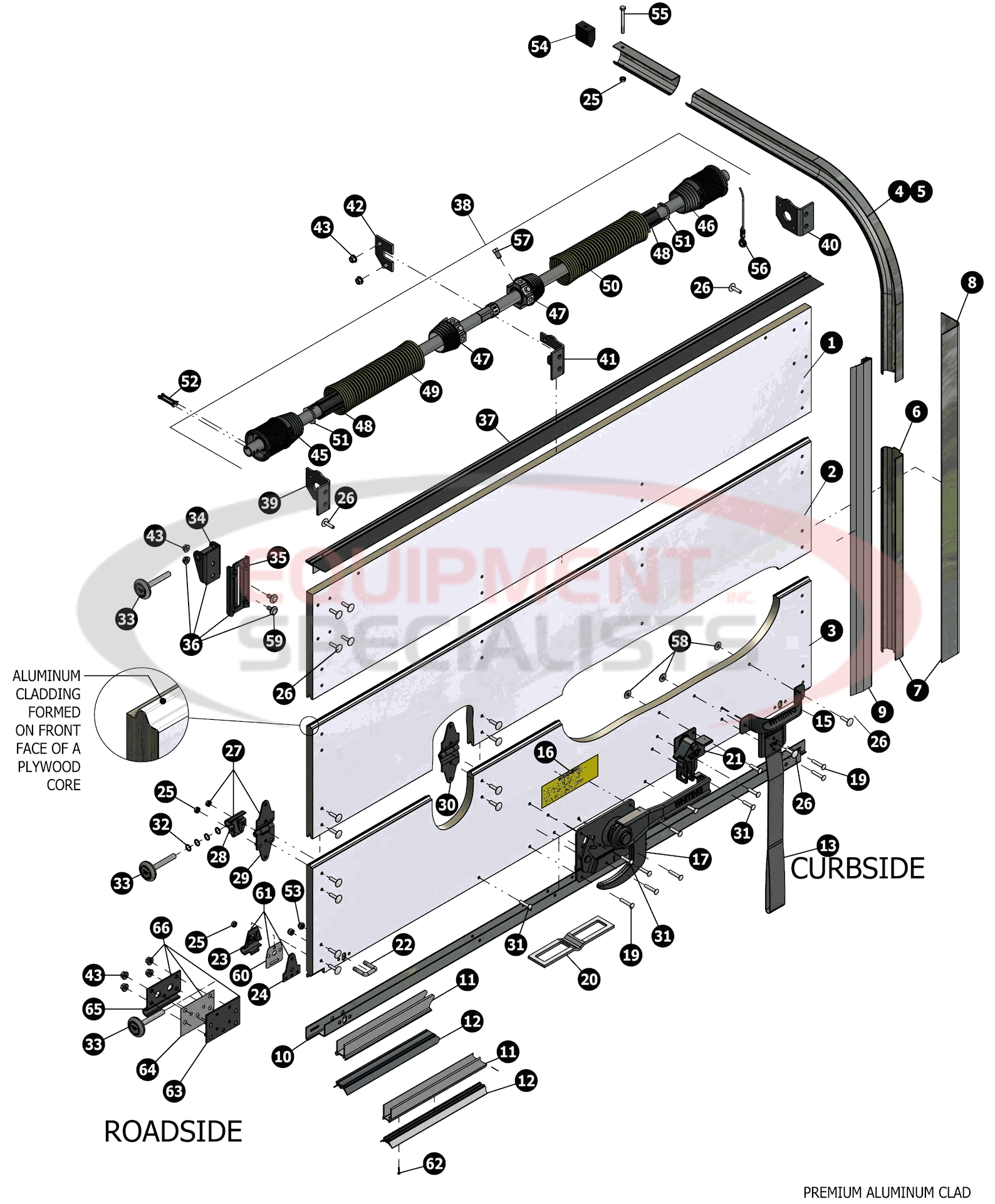 PREMIUM ALUMINUM CLAD DOOR Breakdown Diagram