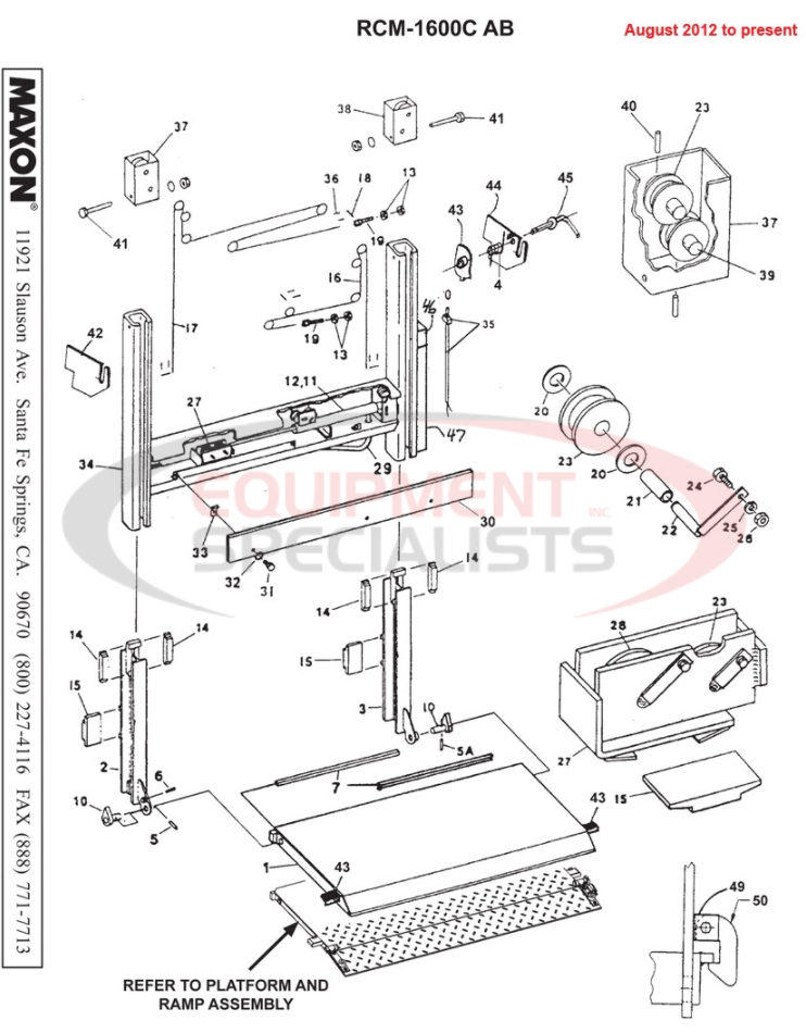 Maxon RCM-1600C AB Main Assembly 1 Parts Diagram Breakdown Diagram