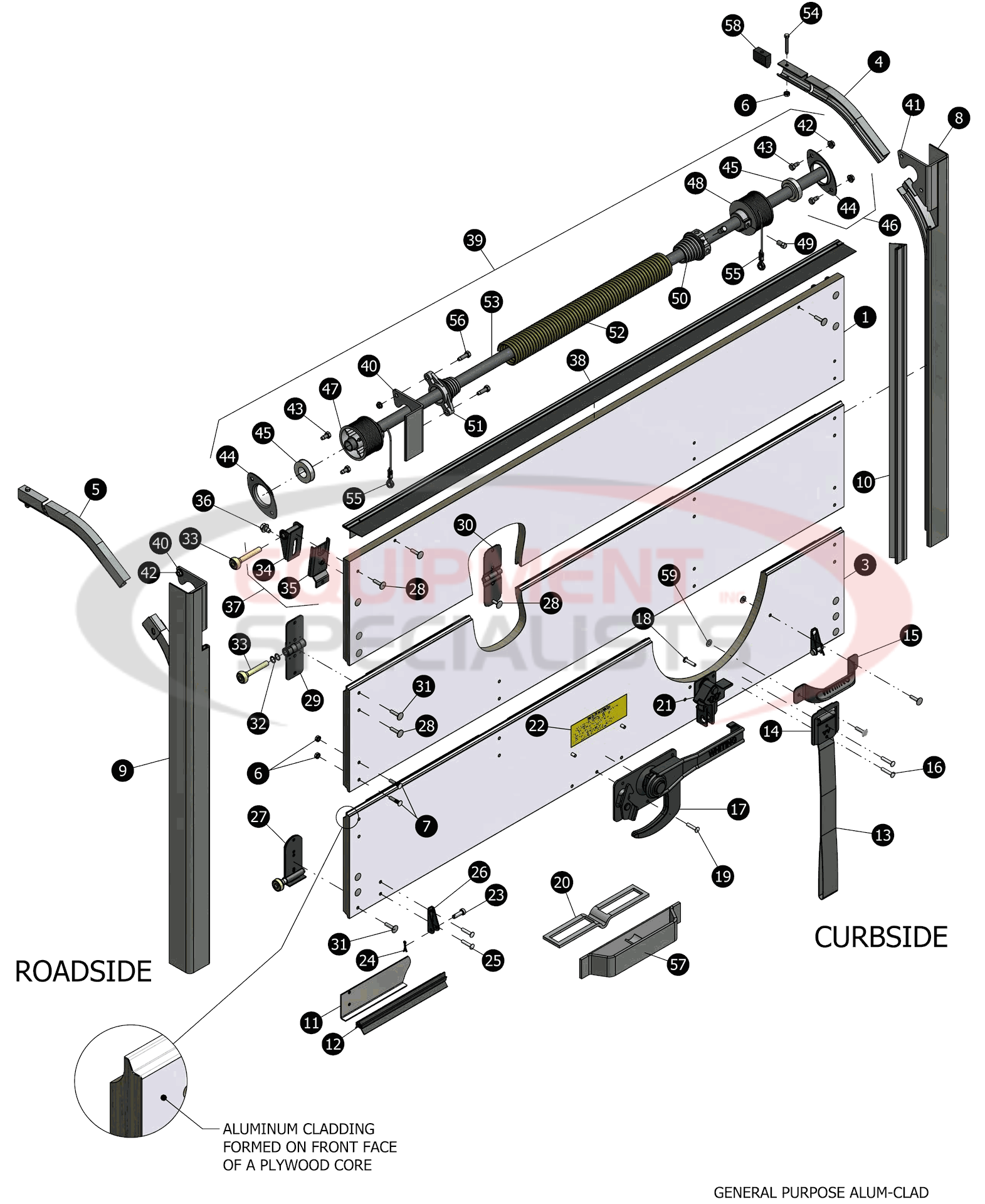 GENERAL PURPOSE ALUMINUM DOOR Breakdown Diagram