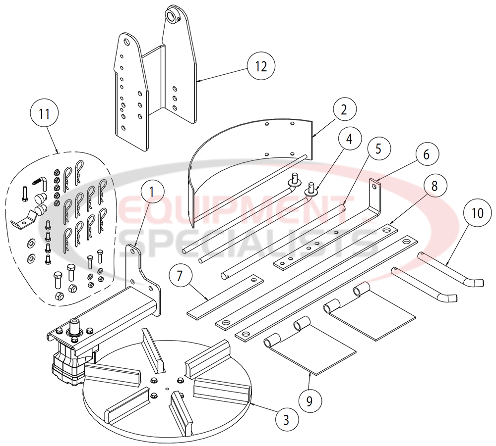 Buyers SaltDogg Hydraulic Under Tailgate Spreader Hardware Box Diagram Breakdown Diagram