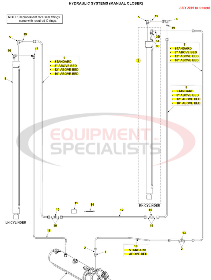 Maxon DMD Hydraulic Systems (Manual Closer) Parts Diagram Breakdown Diagram