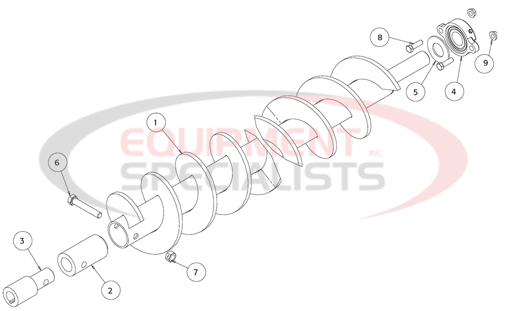 Buyers SaltDogg Hydraulic Under Tailgate Spreader Auger Replacement Kit Diagram Breakdown Diagram