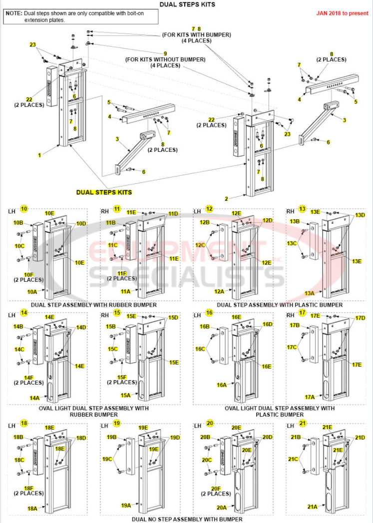 Maxon Tuk-A-Way TE20 Dual Steps Kits Parts Diagram Breakdown Diagram