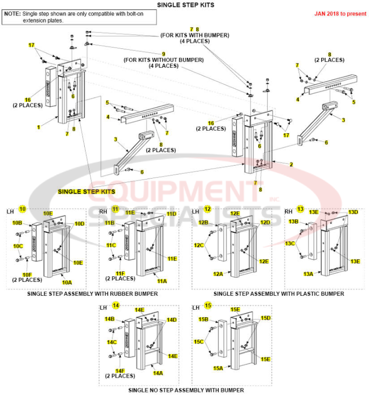 Maxon TE-20 Single Step Kits Parts Diagram 2018 to present Breakdown Diagram
