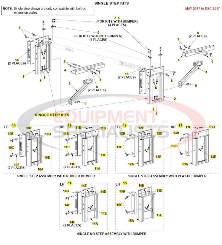 Maxon TE-20 Single Step Kits Parts Diagram 2017 Breakdown Diagram