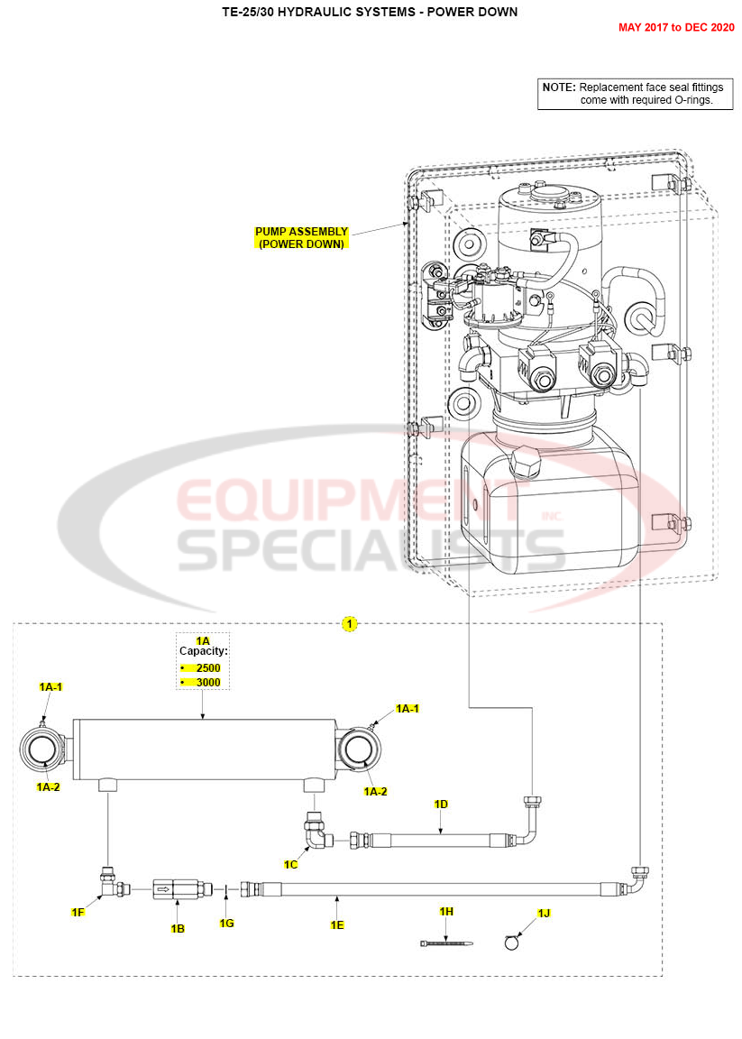 Maxon TE-25-30 Hydraulic Systems Power Down May 2017 to Dec 2020 Parts Diagram Breakdown Diagram