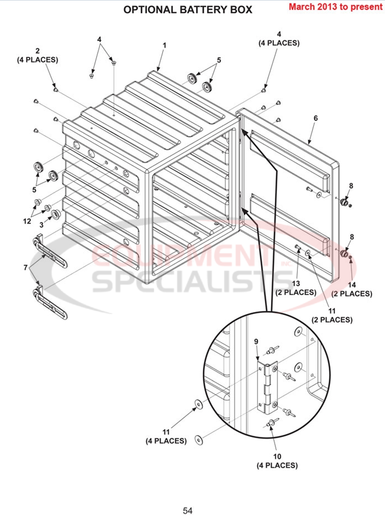 Maxon TE-25 Optional Battery Box March 2013 to Present Parts Diagram Breakdown Diagram