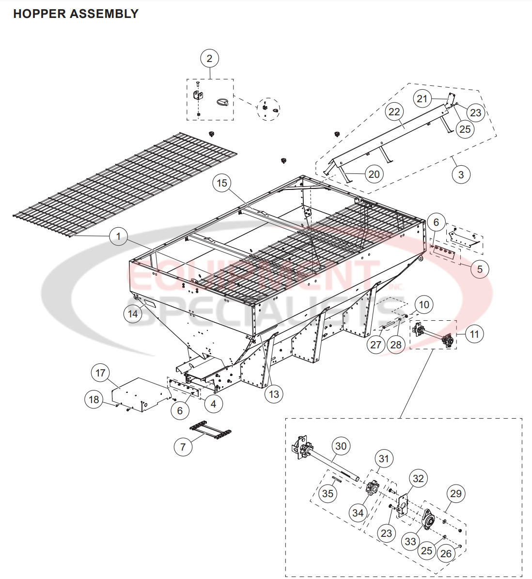 Western Marauder Hopper Spreader Hopper Assembly Parts Diagram 2 Breakdown Diagram