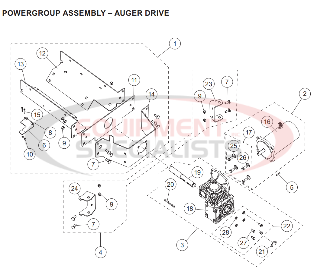 Western Marauder Hopper Spreader Powergroup Assembly Auger Drive Parts Diagram Breakdown Diagram