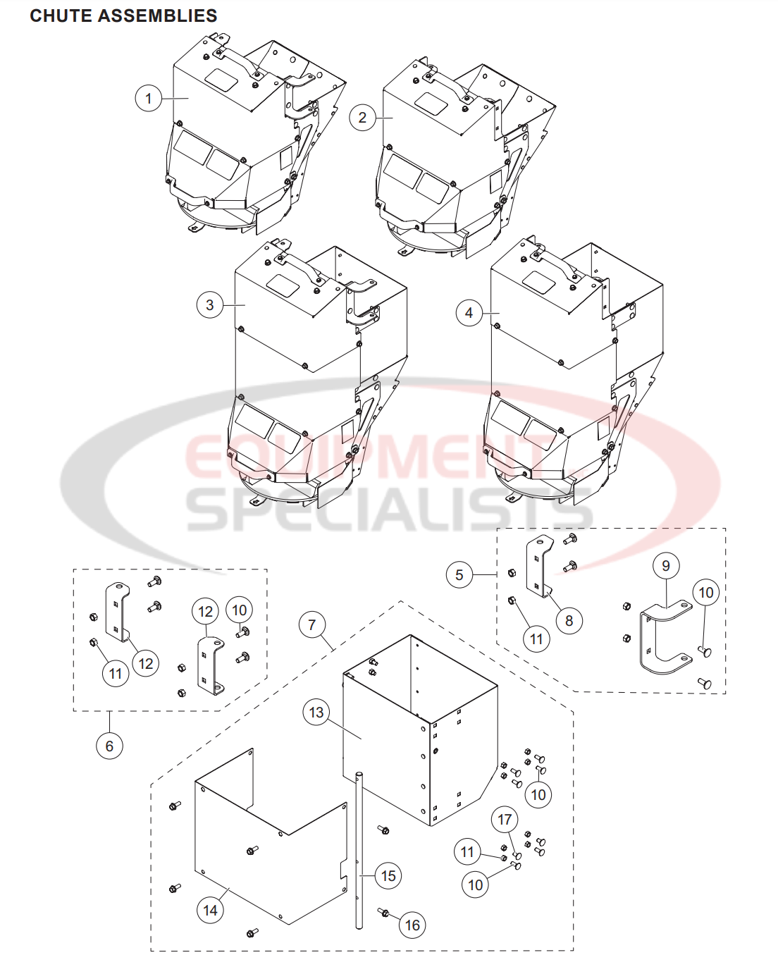 Western Marauder Hopper Spreader Chute Assemblies Parts Diagram Breakdown Diagram