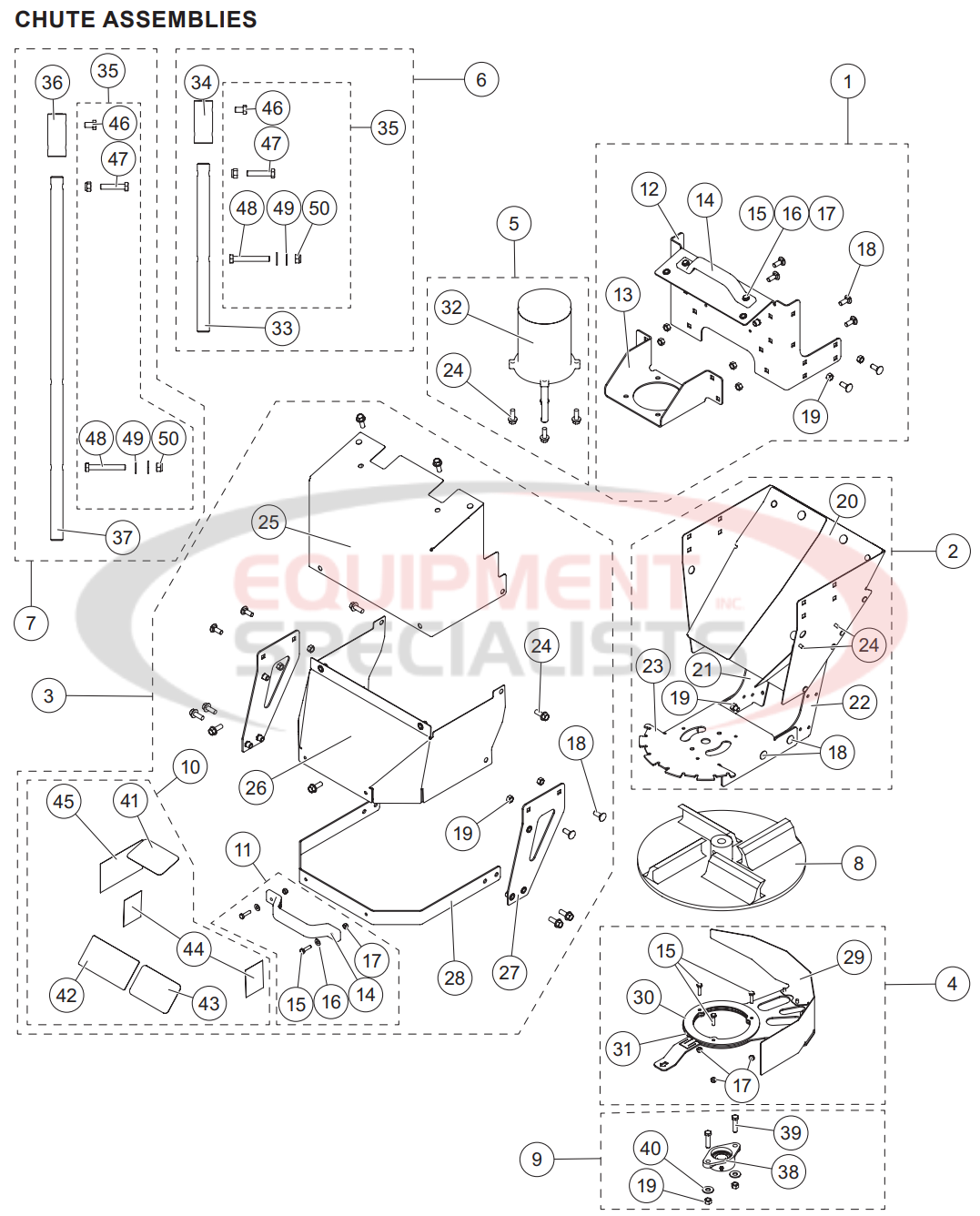 Western Marauder Chute Assemblies Parts Diagram 2 Breakdown Diagram