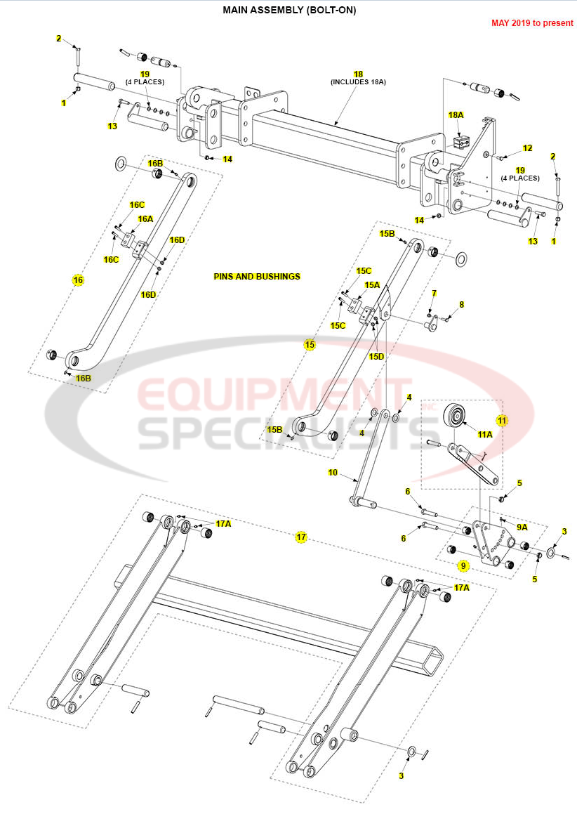 Maxon Main Assembly Bolt-On May 2019 to Present Parts Diagram Breakdown Diagram