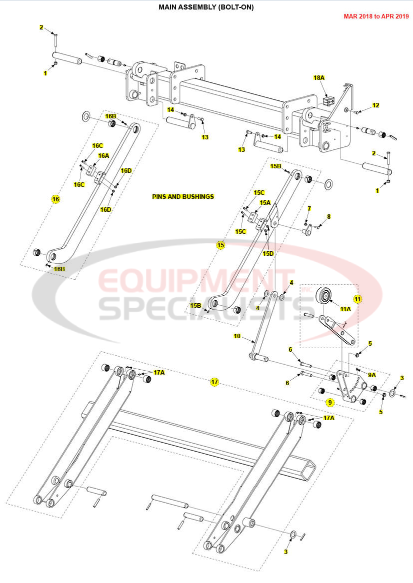 Maxon TE-25DC Main Assembly Bolt On Mar 2018 to Apr 2019 Parts Diagram Breakdown Diagram