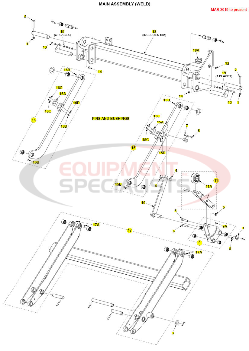 Maxon TE-25DC Main Assembly Weld Mar 2019 to Present Parts Diagram Breakdown Diagram