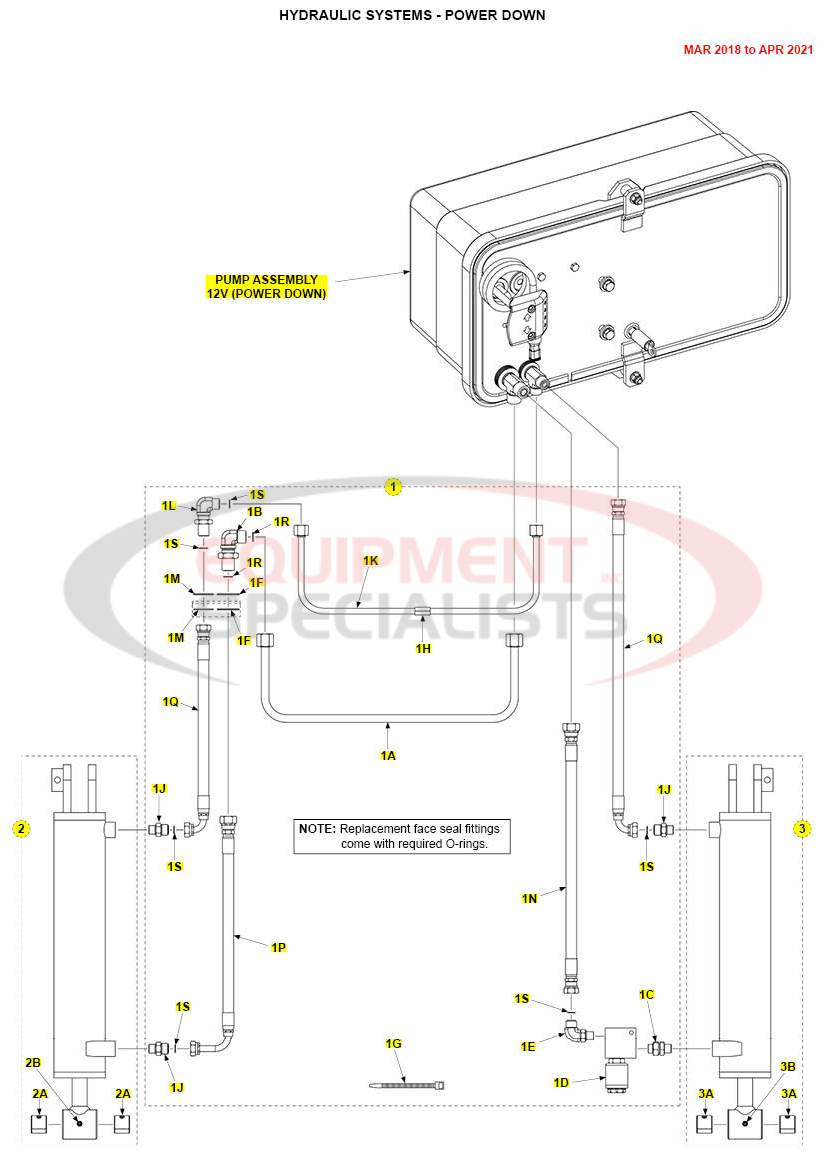 Maxon TE-25DC Hydraulic Systems Power Down Mar 2018 to Apr 2021 Parts Diagram Breakdown Diagram