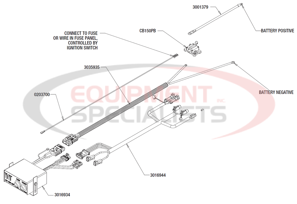 Buyers Salt Dogg Electric 2.5 yd - 5.0 yd Wiring Diagram Breakdown Diagram