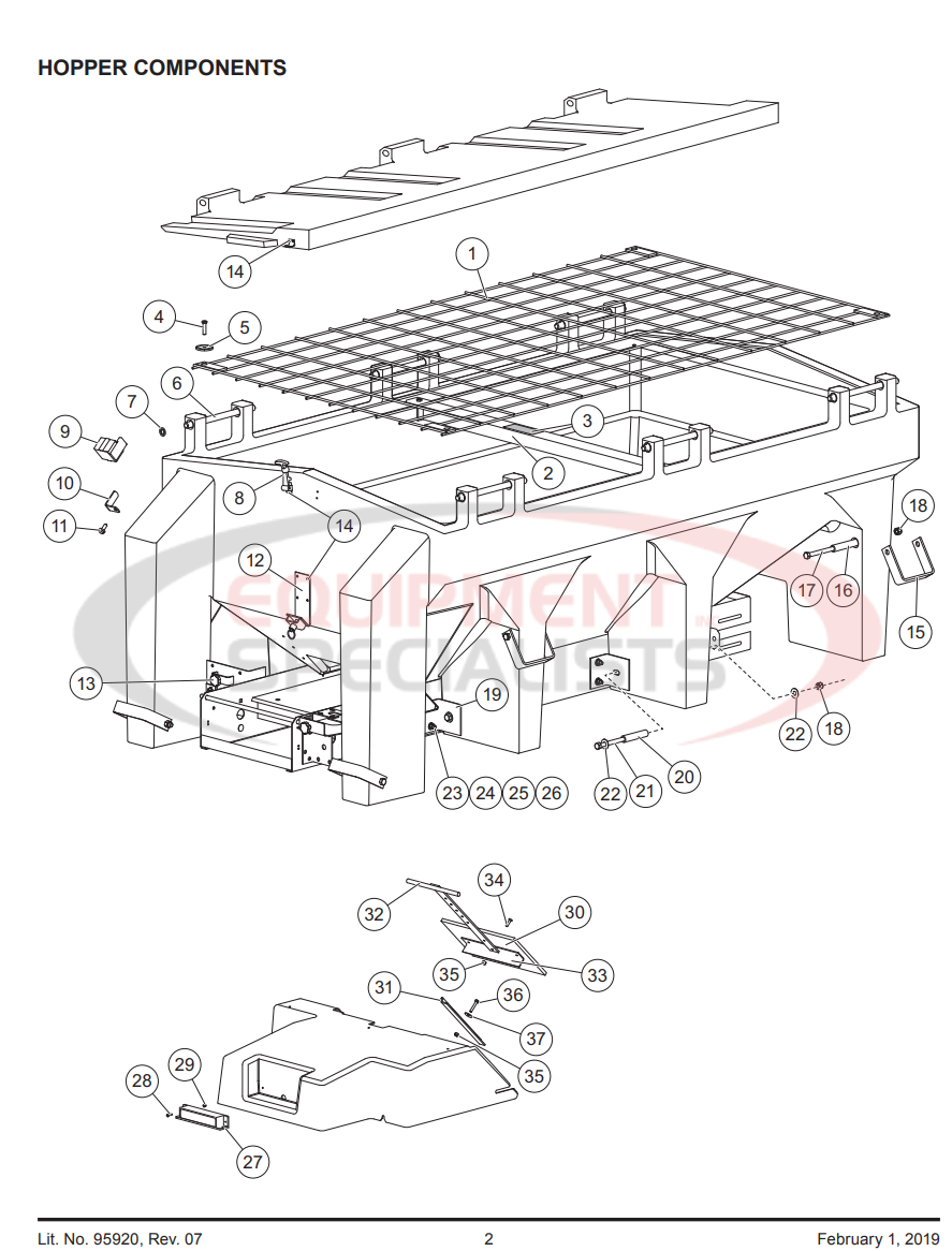 Western Tornado Hopper Serial Numbers 0609 to 0711 96000 Parts Diagram Breakdown Diagram