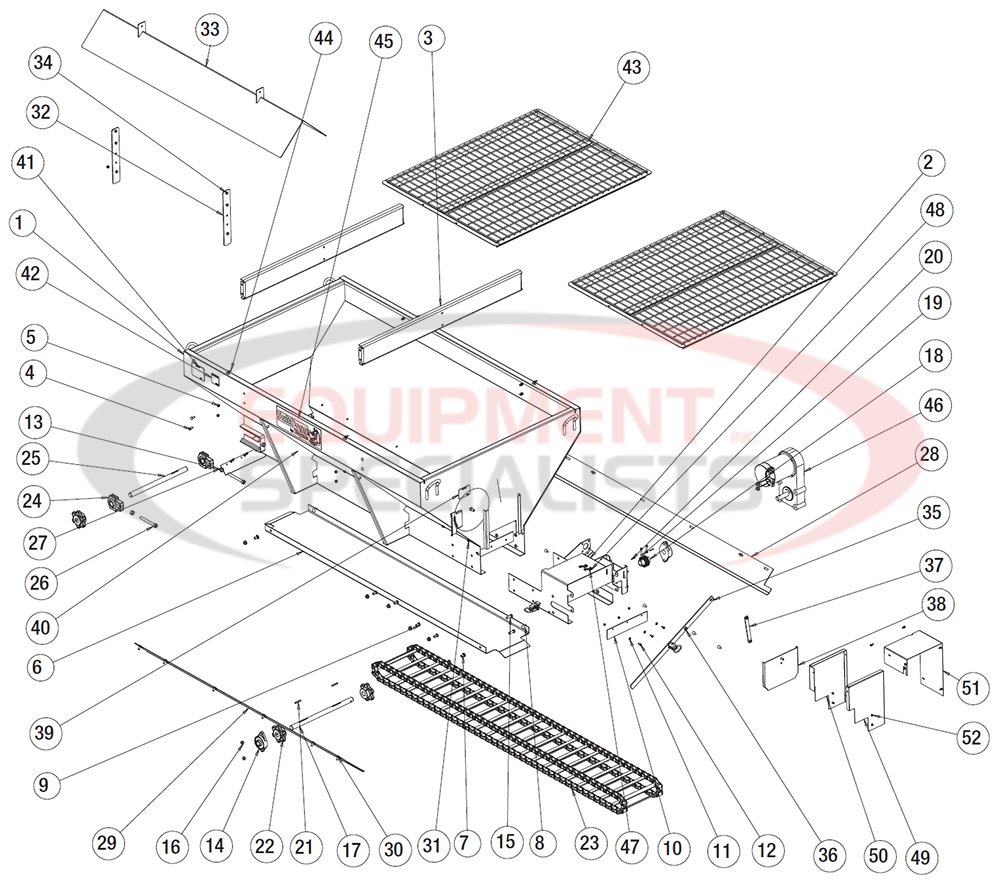 Buyers Salt Dogg Electric 2.5 yd - 5.0 yd Hopper Assembly Diagram Breakdown Diagram