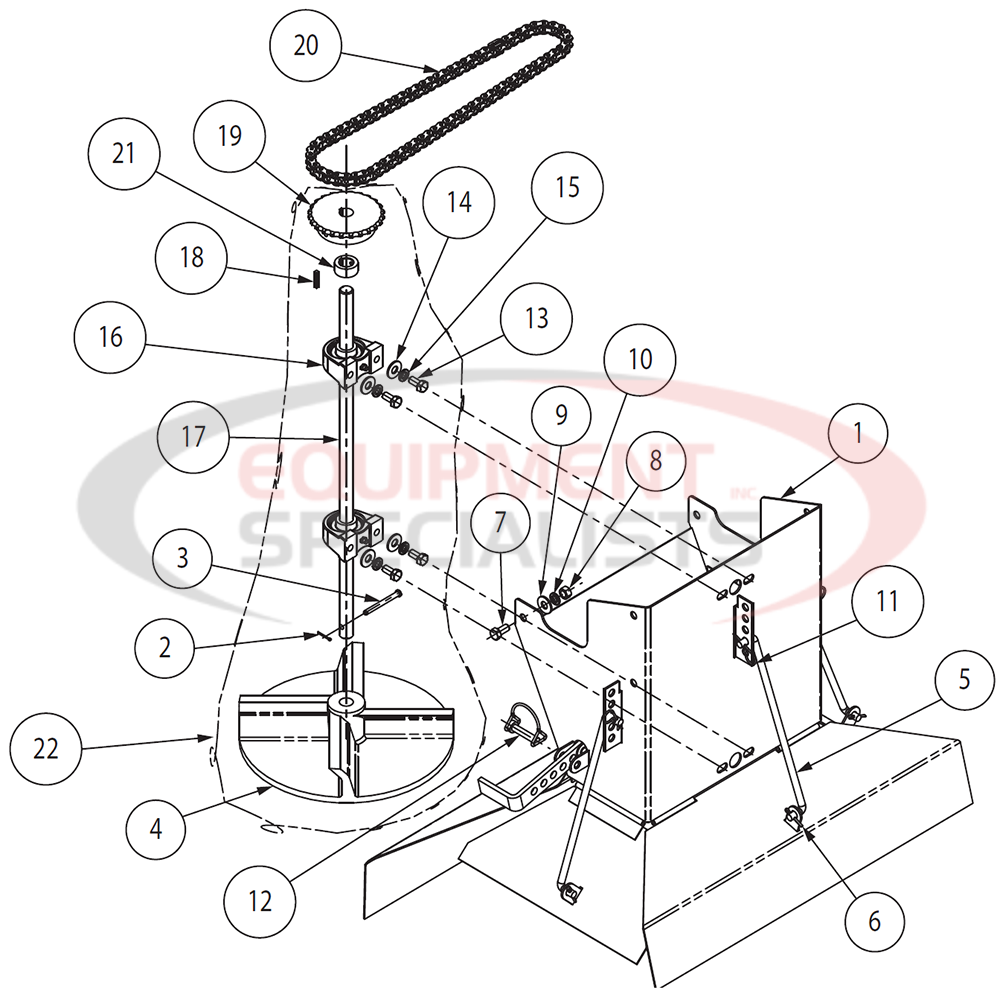 Buyers Salt Dogg Gas 1.5 yd - 2.5 yd Chute Diagram Breakdown Diagram