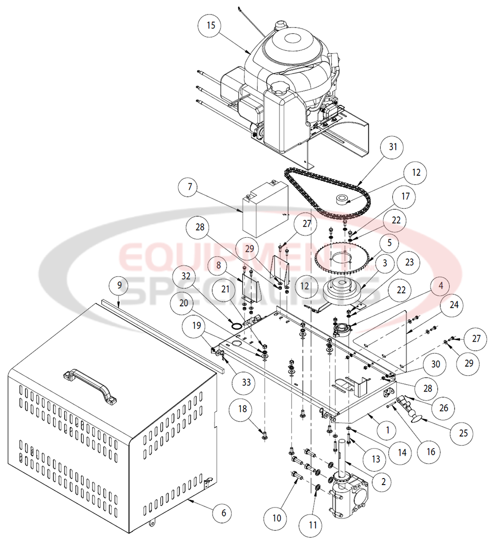 Buyers Salt Dogg Gas 1.5 yd - 2.5 yd Drive Diagram Breakdown Diagram