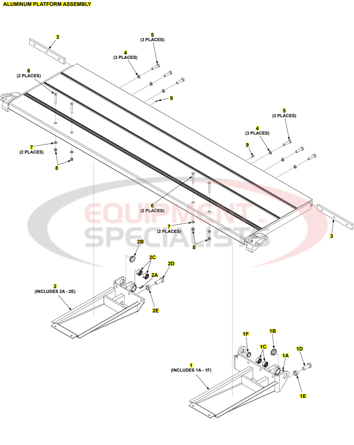 MXT 25 33 Aluminium Platform Assembly Parts Diagram Breakdown Diagram