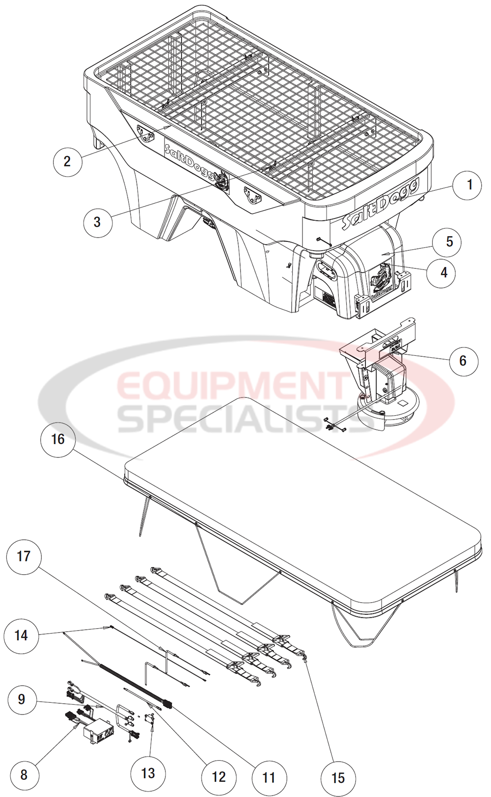 Buyers SaltDogg PRO2000 PRO2000CH Spreader Parts Diagram Breakdown Diagram