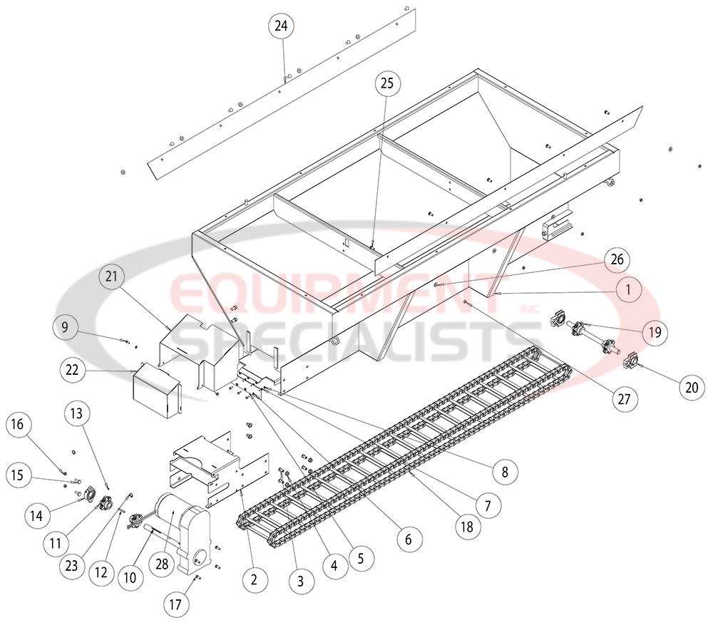 Buyers SaltDogg 1400601SS 1400701SS Hopper Assembly Diagram Breakdown Diagram