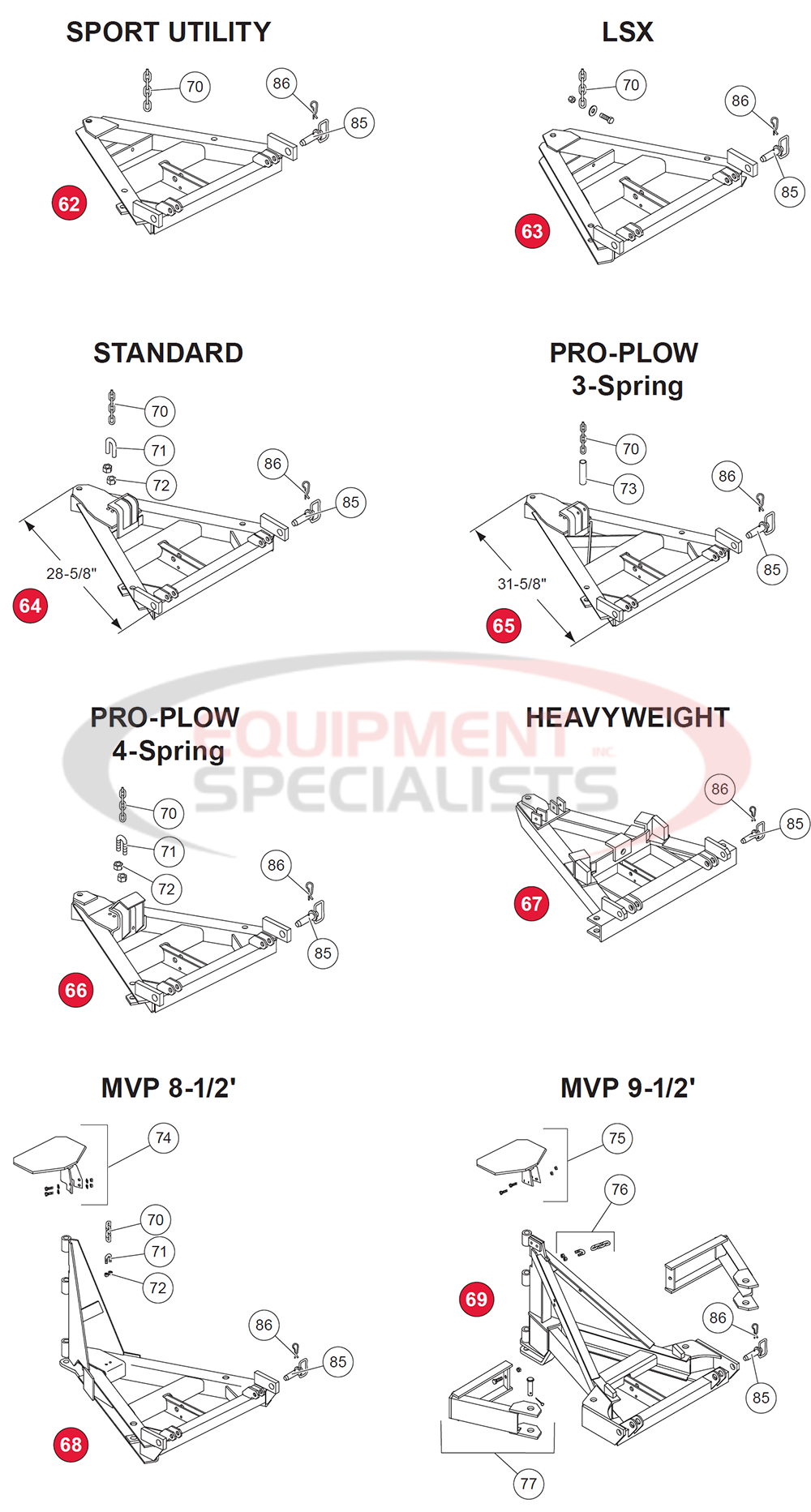 Western Unimount A Frames Diagram Breakdown Diagram