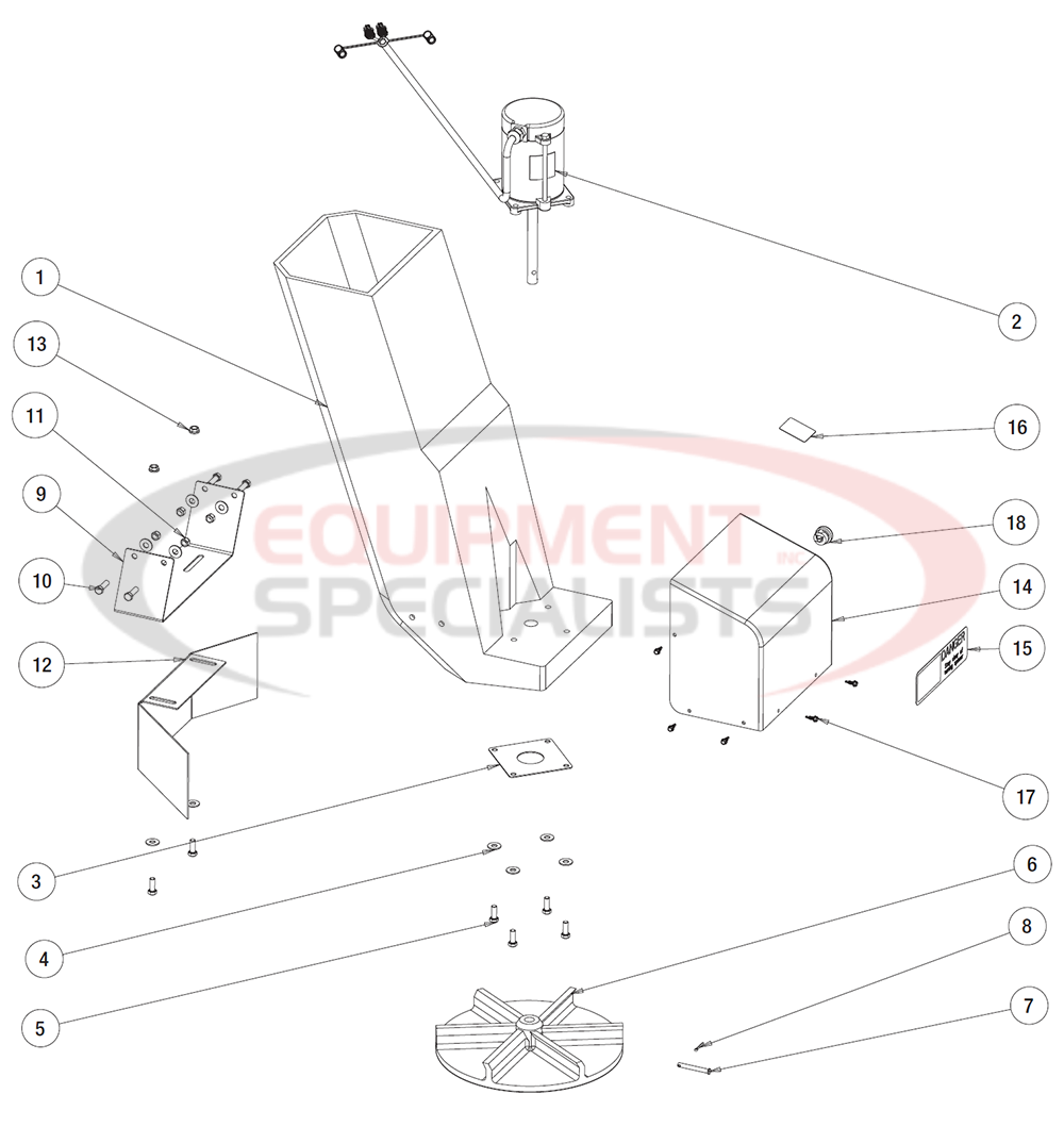 Buyers SaltDogg SHPE4000 Chute Diagram Breakdown Diagram