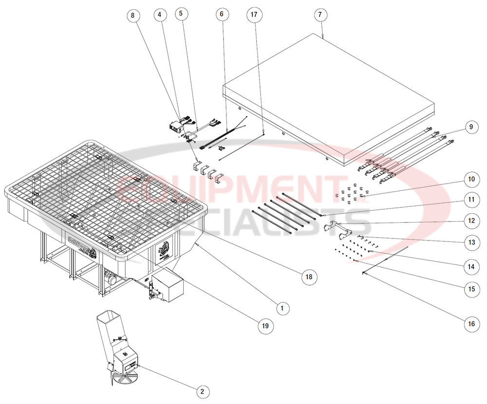 Buyers SaltDogg SHPE4000 Spreader Parts Diagram Breakdown Diagram