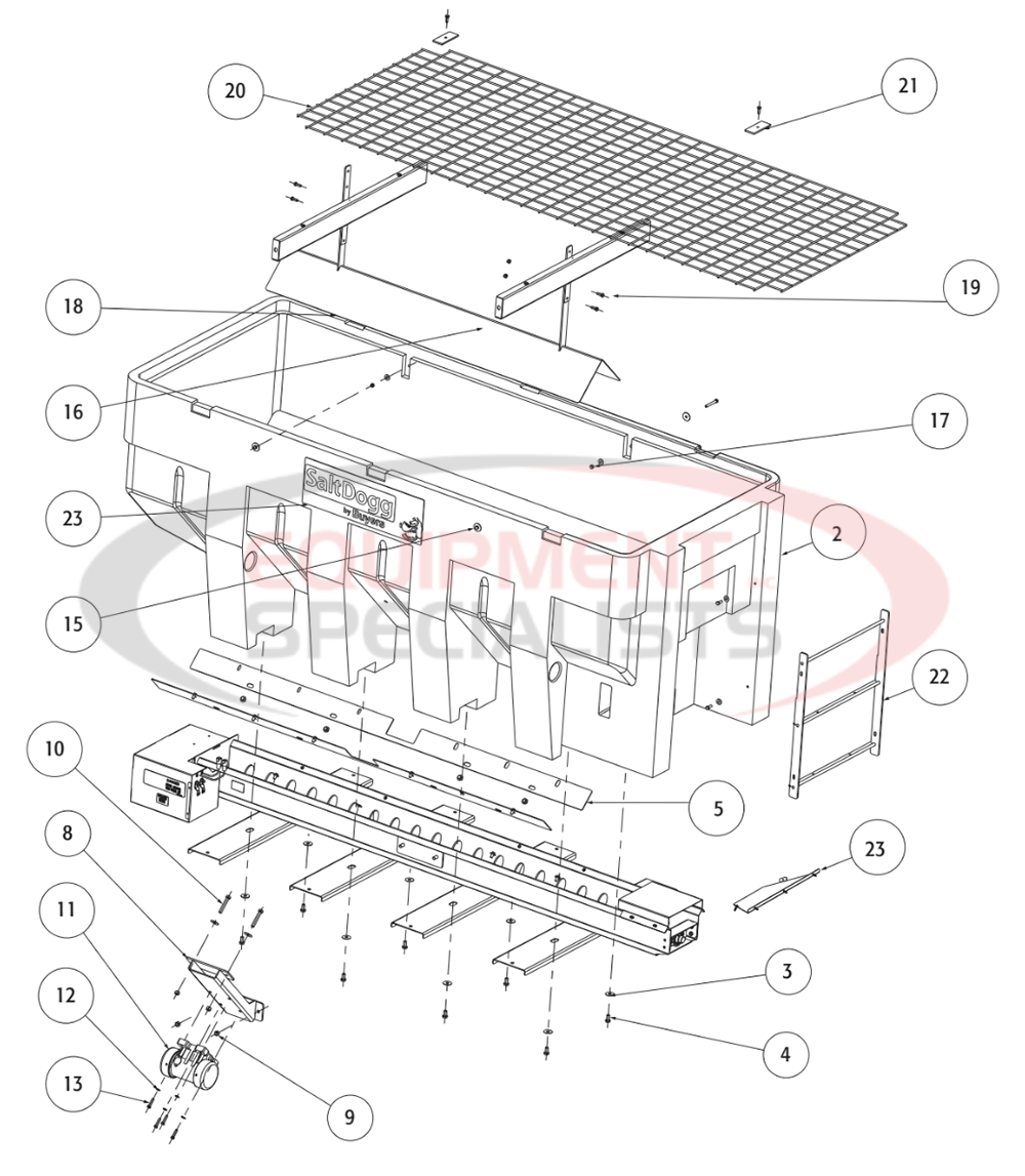 Buyers Saltdogg SHPE3000 Hopper Diagram Breakdown Diagram