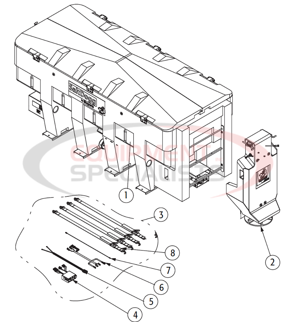 Buyers SHPE3000 Chute Diagram Breakdown Diagram