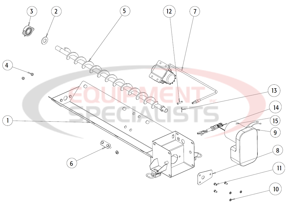 Buyers SaltDogg SHPE0750 and SHPE1000 Trough Diagram Breakdown Diagram