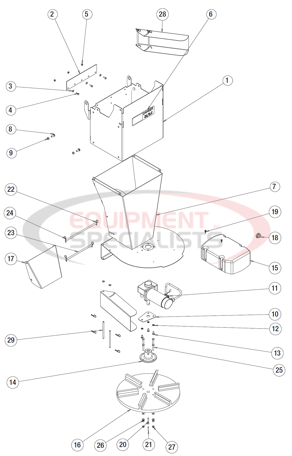 Buyers Salt Dogg SHPE 6000CH Chute Diagram Breakdown Diagram