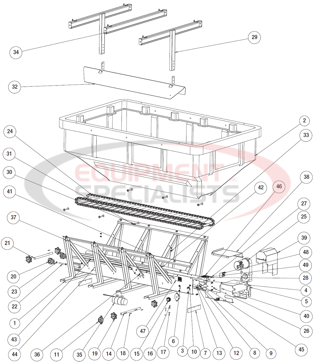 Buyers Salt Dogg SHPE 6000CH Hopper Assembly Diagram Breakdown Diagram