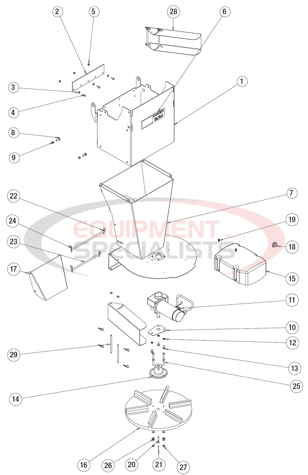 Buyers SaltDogg SHPE 4000CH Chute Diagram Breakdown Diagram