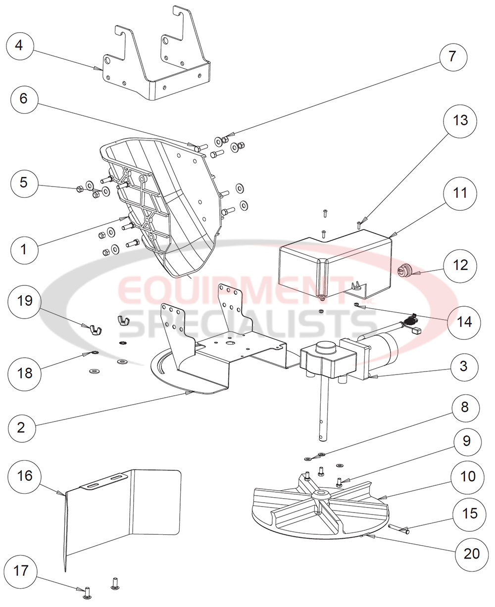 Buyers SaltDogg New Hopper Style SHPE 2000 Regular Chute Diagram Breakdown Diagram