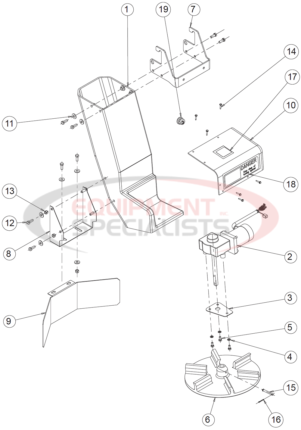 Buyers SaltDogg New Hopper Style SHPE 2000 Extended Chute Diagram Breakdown Diagram