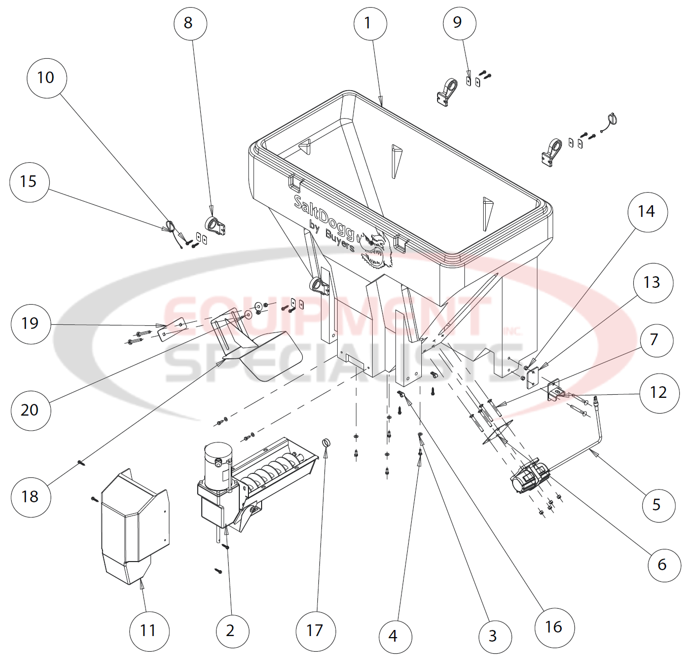 Buyers SaltDogg TGS07 Hopper Parts 2 of 2 Diagram Breakdown Diagram