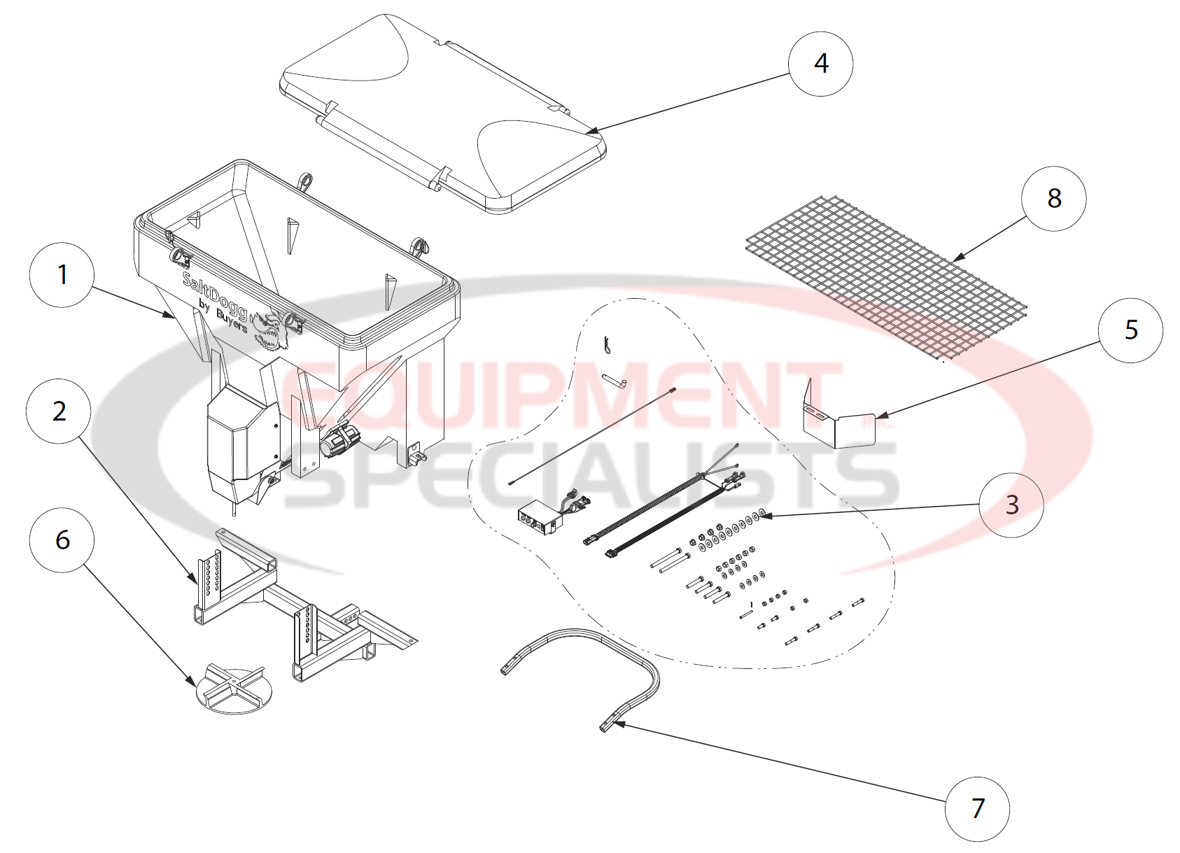 Buyers SaltDogg TGS07 Hopper Parts 1 of 2 Diagram Breakdown Diagram