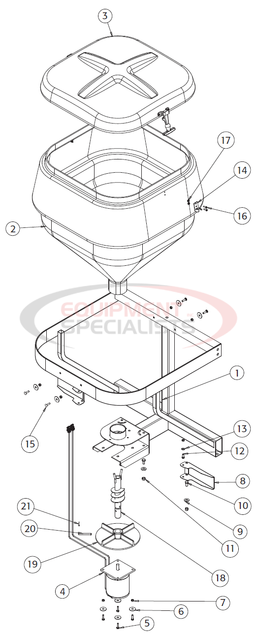 Buyers Salt Dogg TGS01B Tailgate Spreader Parts Diagram Breakdown Diagram