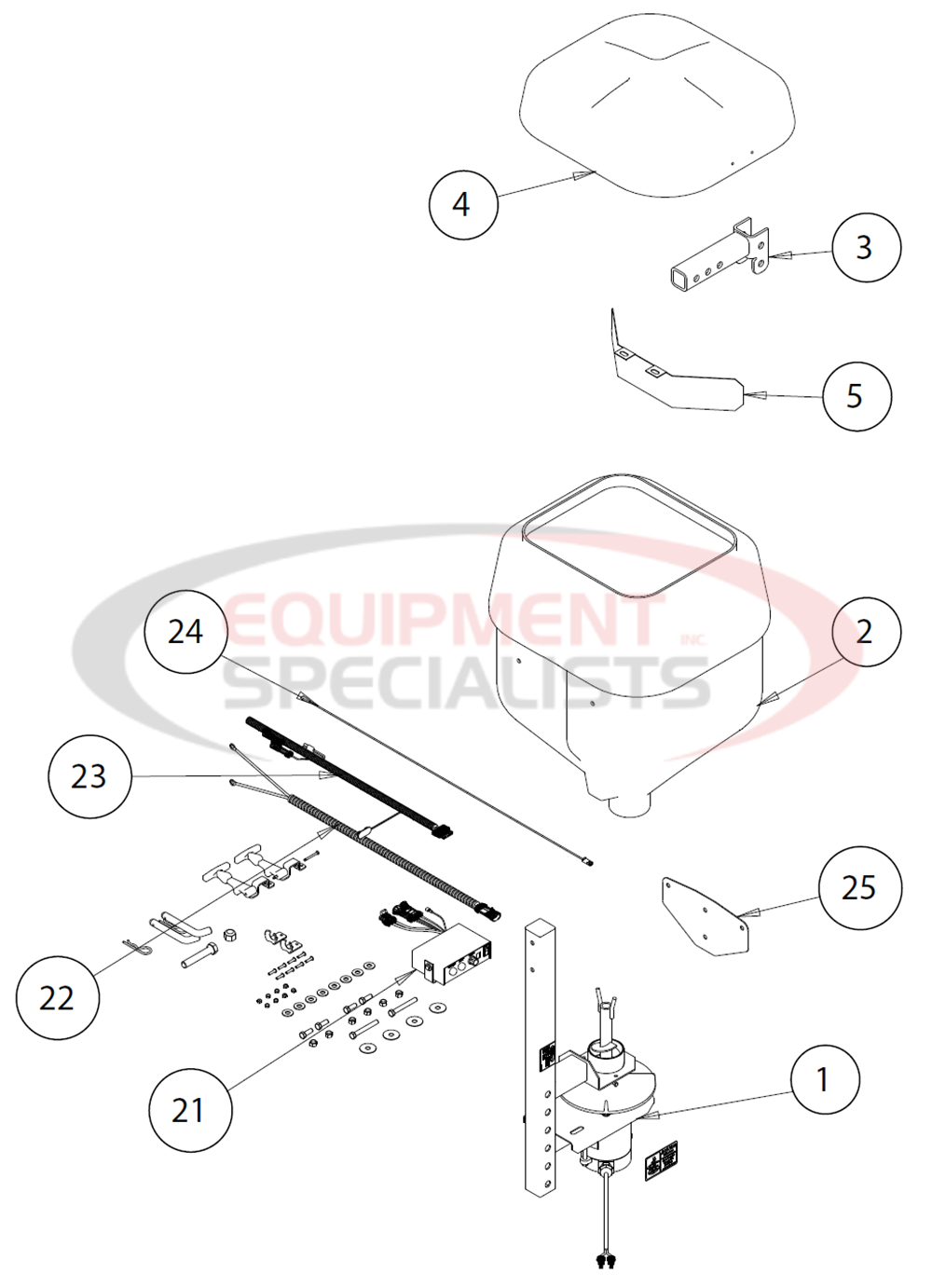 Buyers SaltDogg TGSUVPROA Spreader Parts Diagram Breakdown Diagram